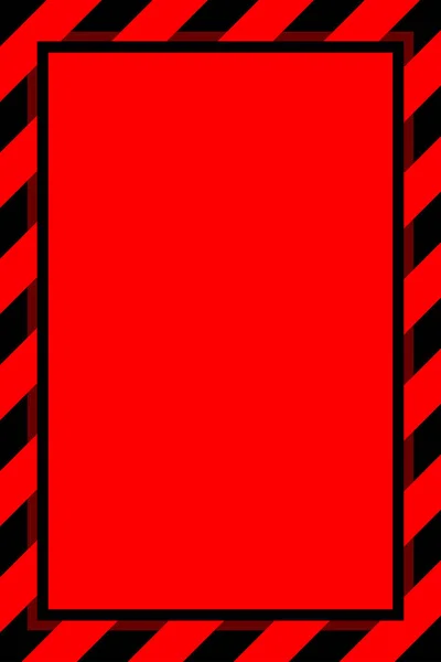 Warning Sign Red Black Stripe Frame Template Background Copy Space — Stock Vector