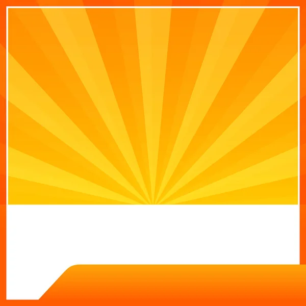 Cadre Modèle Bannière Orange Lumières Soleil Rayon Soleil Dégradé Fond — Image vectorielle