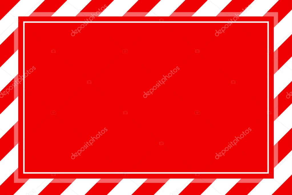 warning sign red white stripe frame template background copy space, red banner frame striped awning, red white stripe frame for advertising promotion special sale discount on media online products
