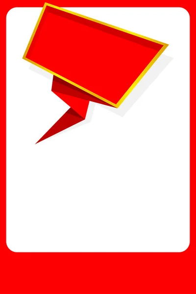 Banner Rood Leeg Rode Kleur Frame Banner Sjabloon Platte Lay — Stockvector