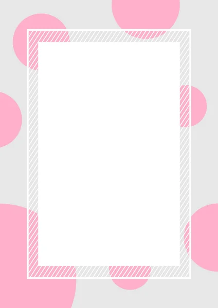 Vazio Banner Frame Polka Dot Pink Colors Retangle Background Banner —  Vetores de Stock