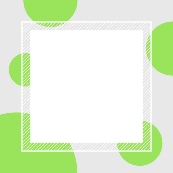 Vazio Banner Frame Polka Dot Green Colors Square Background Banner — Vetor de Stock
