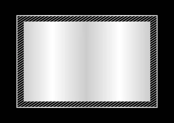 Modieuze Frame Zilver Kleur Plat Lay Stijl Rechthoek Voor Kopieer — Stockvector