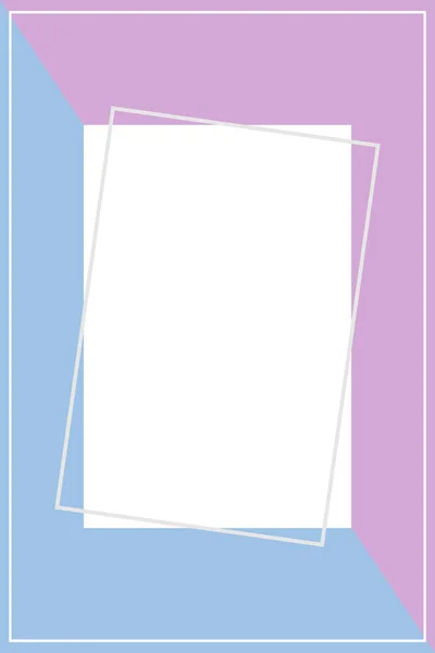 Plantilla Marco Para Pancarta Púrpura Azul Dos Colores Pastel Fondo — Vector de stock