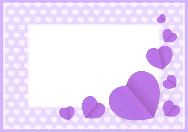 Forme Coeur Violet Sur Couleur Pastel Violet Doux Pour Espace — Image vectorielle