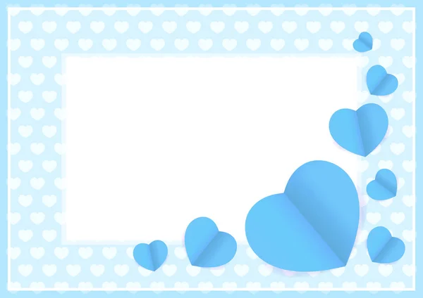 Forma Corações Azuis Cor Pastel Azul Macio Para Espaço Cópia — Vetor de Stock