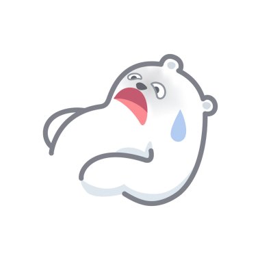 Beyaz ayılı çizgi film karakteri beyaz arka planda sevimli, güzel oyuncak ayı çizgi film karakterleri sevimli, klipsli sanat ayısı sevimli ve komik, klipli beyaz oyuncak ayı maskotu çizgi filmi