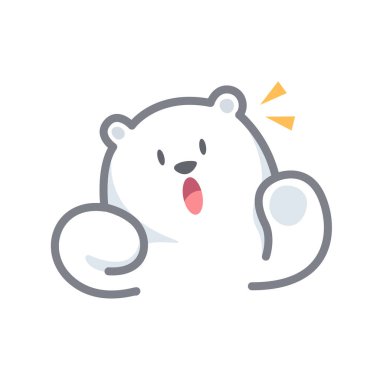 Beyaz ayılı çizgi film karakteri beyaz arka planda sevimli, güzel oyuncak ayı çizgi film karakterleri sevimli, klipsli sanat ayısı sevimli ve komik, klipli beyaz oyuncak ayı maskotu çizgi filmi