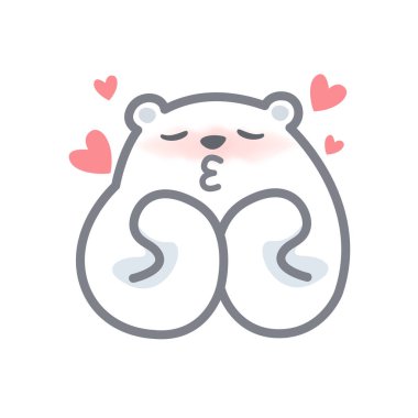 Beyaz ayılı çizgi film karakteri beyaz arka planda sevimli, güzel oyuncak ayı çizgi film karakterleri sevimli, klipsli sanat ayısı sevimli ve komik, klipli beyaz oyuncak ayı maskotu çizgi filmi