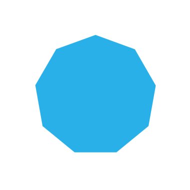 mavi nonagon temel basit şekiller beyaz arka plan, geometrik nonagon simgesi, 2d şekil sembolü nonagon, çocuklar öğrenme için küçük resim geometrik nonagon şekil izole