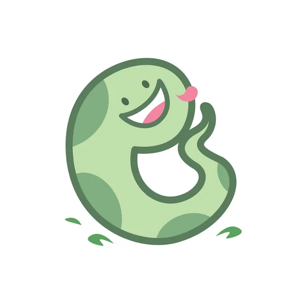 Snake Cartoon Character Cute Isolated White Background Beautiful Snake Cartoon — Stock Vector