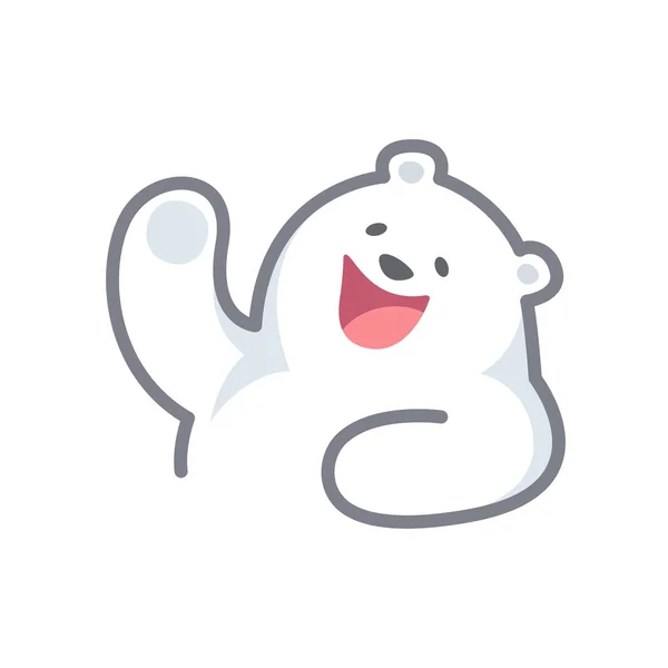 White Bear Cartoon Character Cute Isolated White Background Beautiful Teddy — 스톡 벡터