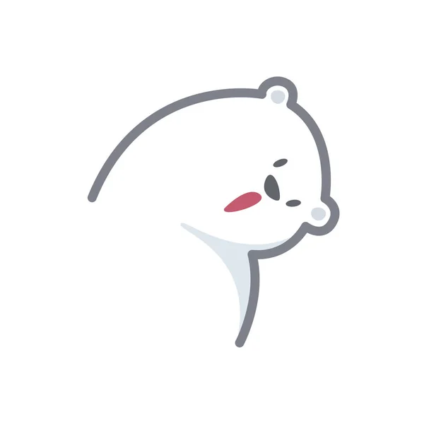 Personaje Dibujos Animados Oso Blanco Lindo Aislado Fondo Blanco Hermosos — Vector de stock