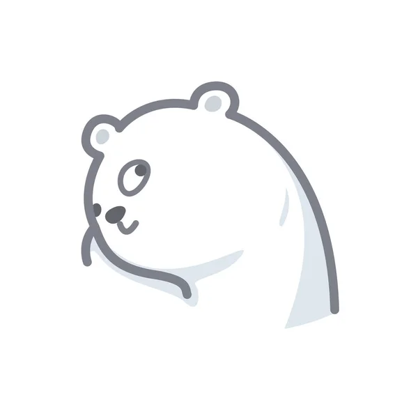 White Bear Cartoon Character Cute Isolated White Background Beautiful Teddy — 스톡 벡터