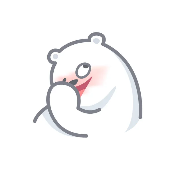 Λευκή Αρκούδα Χαρακτήρα Κινουμένων Σχεδίων Χαριτωμένο Απομονώνονται Λευκό Φόντο Όμορφο — Διανυσματικό Αρχείο