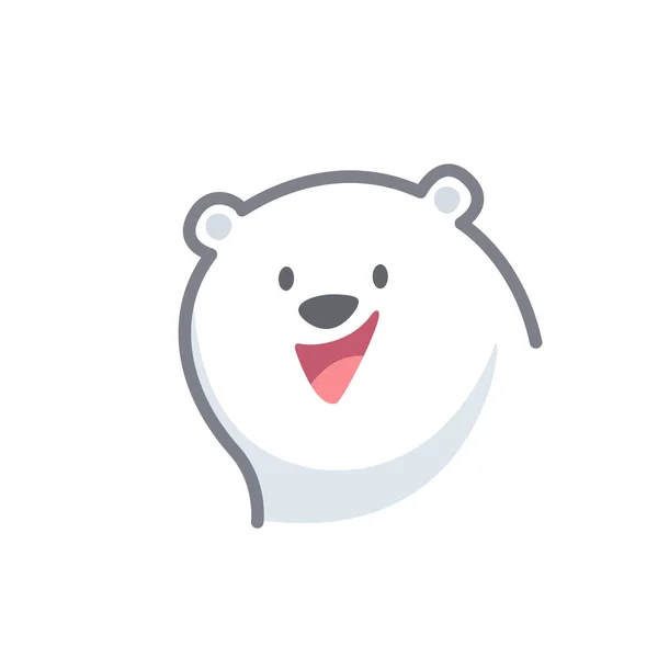 Urso Branco Personagem Desenho Animado Bonito Isolado Fundo Branco Bonitos —  Vetores de Stock