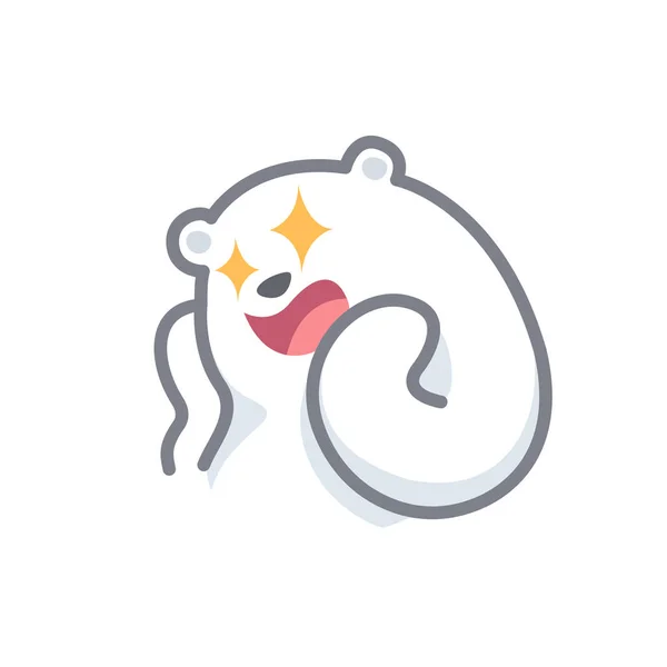 White Bear Cartoon Character Cute Isolated White Background Beautiful Teddy — 스톡 벡터