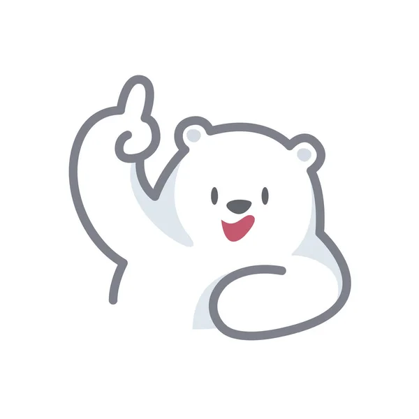 Білий Ведмідь Мультфільм Персонаж Милий Ізольований Білому Тлі Красиві Персонажі — стоковий вектор