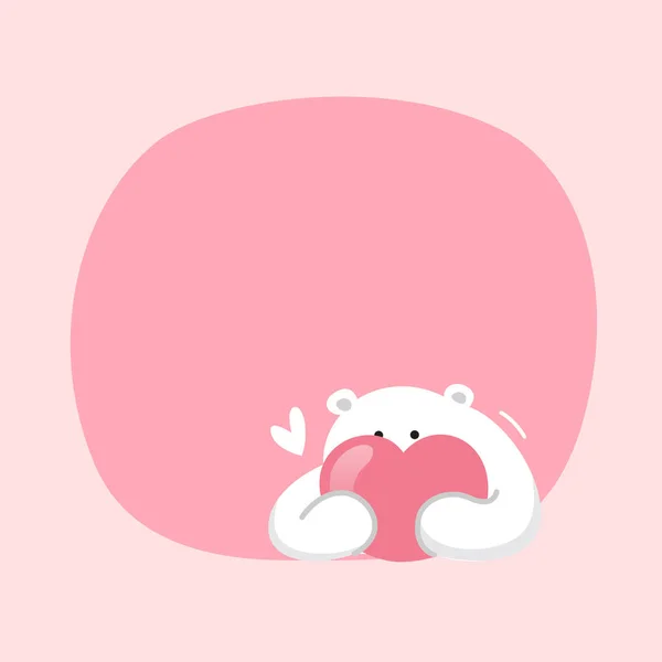 Ours Blanc Personnage Dessin Animé Mignon Sur Fond Rose Pastel — Image vectorielle