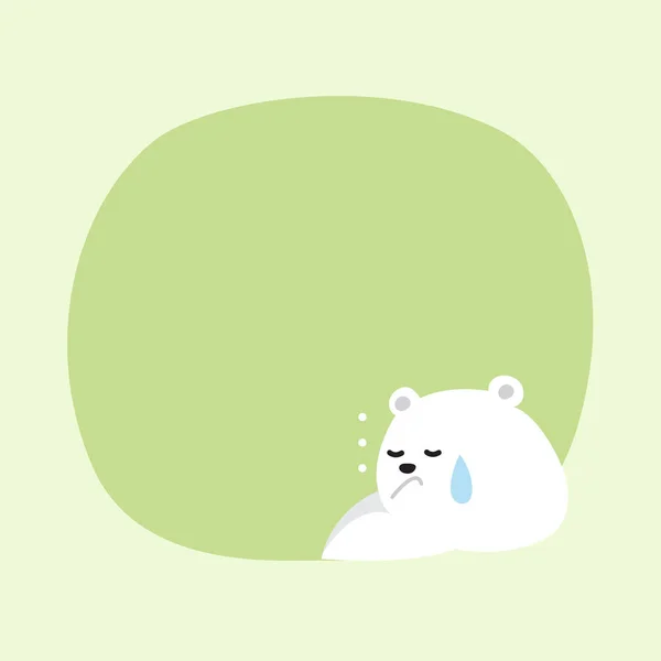 Personaje Dibujos Animados Oso Blanco Lindo Sobre Fondo Color Pastel — Vector de stock