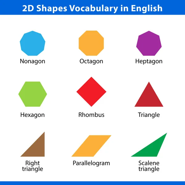 Premium Vector  Set 3d shapes vocabulary in english with their