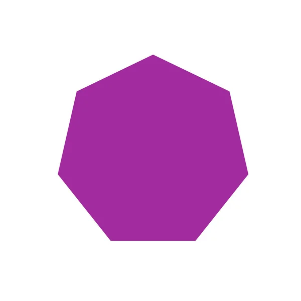 Heptágono Púrpura Formas Simples Básicas Aisladas Sobre Fondo Blanco Ícono — Archivo Imágenes Vectoriales