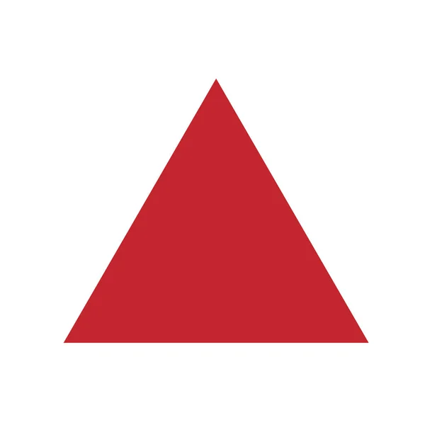 Rode Driehoek Fundamentele Eenvoudige Vormen Geïsoleerd Witte Achtergrond Geometrische Driehoek — Stockvector