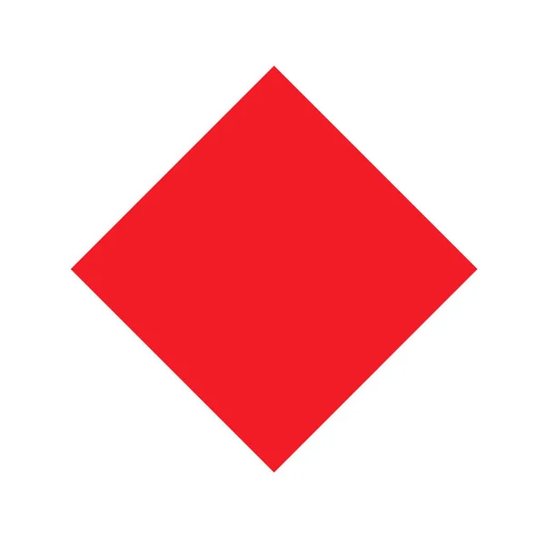 Röd Romb Grundläggande Enkla Former Isolerade Vit Bakgrund Geometrisk Romb — Stock vektor