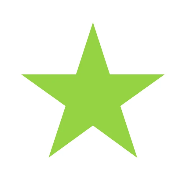 Green Star Grundläggande Enkla Former Isolerade Vit Bakgrund Geometrisk Stjärnikon — Stock vektor