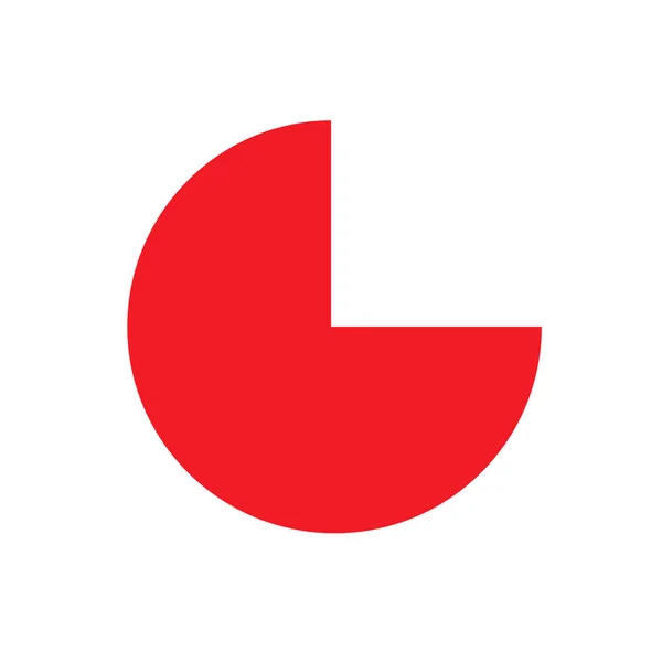 Rode Pic Eenvoudige Vormen Geïsoleerd Witte Achtergrond Geometrische Pic Pictogram — Stockvector