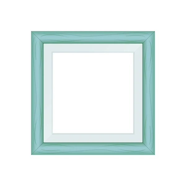 Framework Green Pastel Wooden Blank Picture Image Square Frames Green — Stock Vector