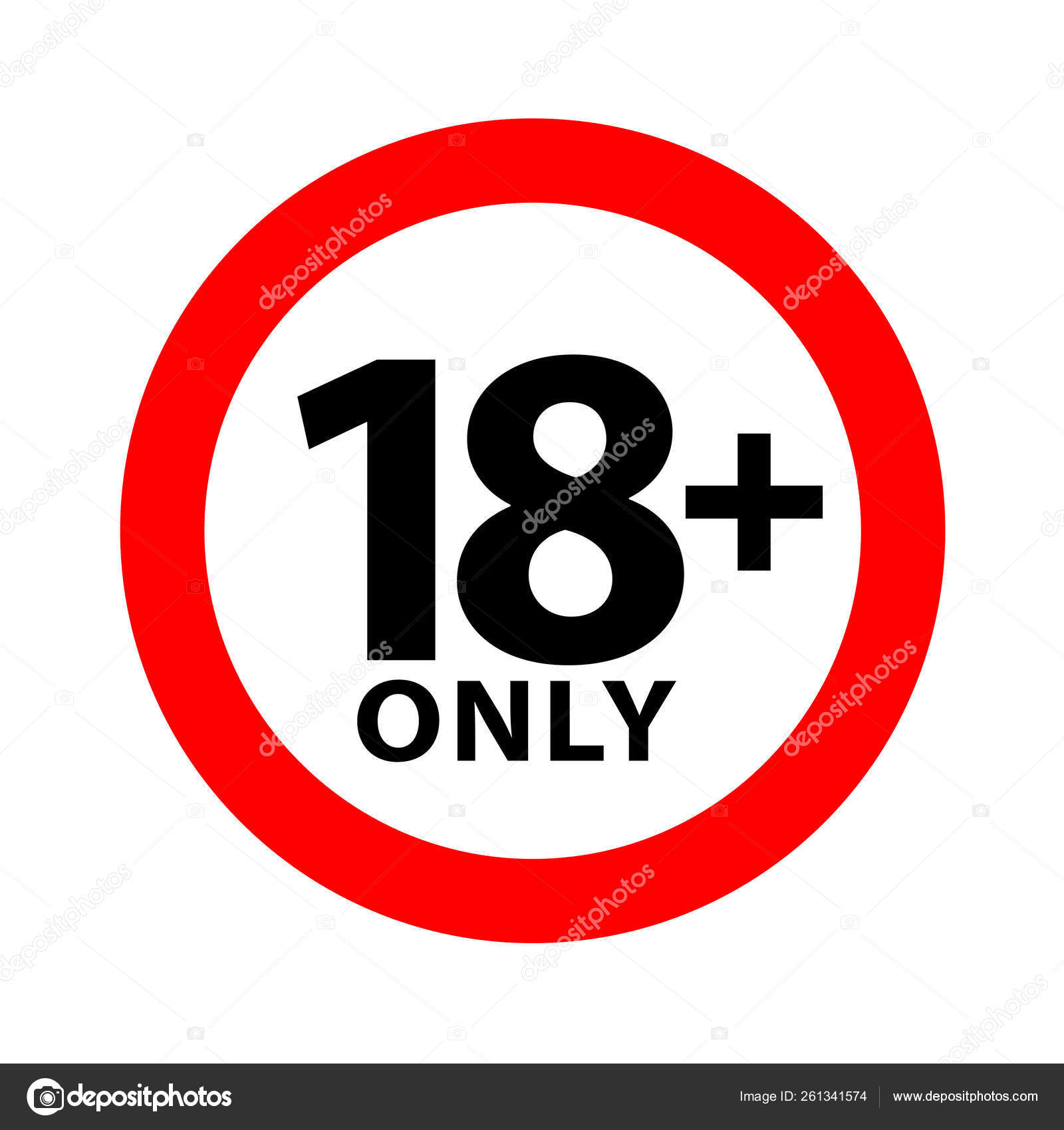 Sign Warning Symbol Isolated White Background Only Censored Eighteen Age Vector Image By C Cgdeaw Vector Stock