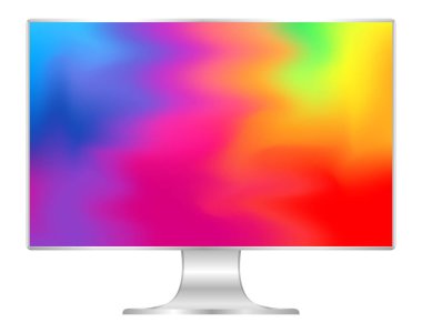 bilgisayar ve duvar kağıdı renkli renkler, çok renk canlı tam ekran ile düz monitör, pc ekran dijital geniş ekran ve ince, 4k modern ekranda renkli sanat, monitör modern lcd masaüstü