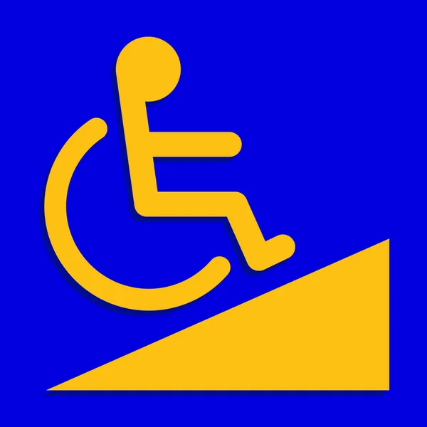 Letreros Deshabilitados Colores Azules Marco Fondo Letreros Pendiente Discapacidad Camino — Vector de stock