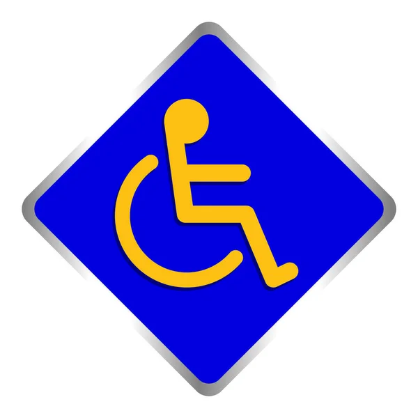 Behindertenschilder Quadratische Blaue Farben Rahmen Hintergrund Schilder Für Behindertenweg Steigleiter — Stockvektor