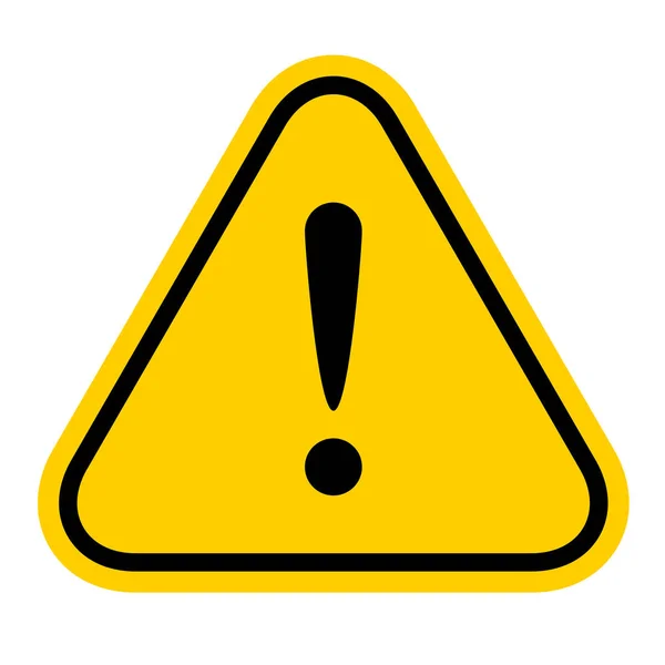 Signe Avertissement Jaune Icône Point Exclamation Signe Danger Signe Attention — Image vectorielle