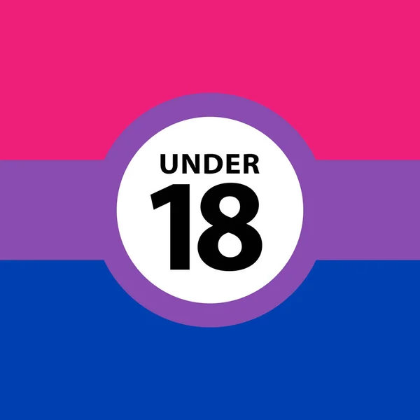 Onder Teken Waarschuwingssymbool Biseksuele Trots Vlaggen Achtergrond Lgbtq Trots Vlaggen — Stockvector