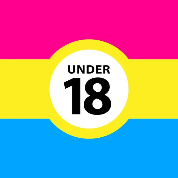 Onder Teken Waarschuwing Symbool Pansexual Pride Vlaggen Achtergrond Lgbtq Trots — Stockvector