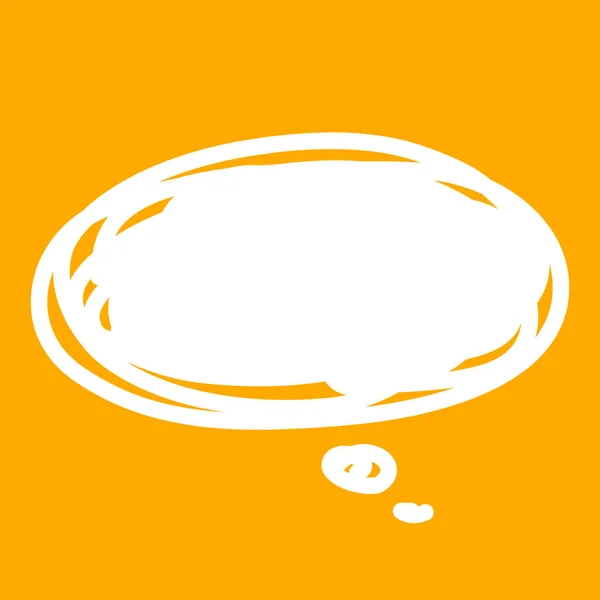 空白空白白色语音气泡单 漫画语音气泡涂鸦或贴纸对话框 价格标签气球语音单的插图 橙色背景和横幅广告销售的气泡语音 — 图库矢量图片
