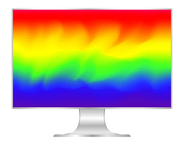 Simular Computador Papel Parede Cores Coloridas Monitor Plano Com Multi —  Vetores de Stock