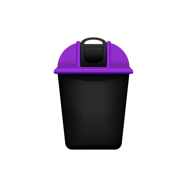 Bin Recycle Purple Small Bin Waste Isolated White Background Purple — Stock Vector