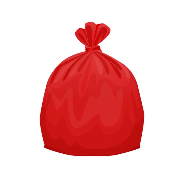 Bolsa de residuos de plástico rojo aislado sobre fondo blanco, bolsas de plástico rojo para la separación de residuos, bolsa de plástico para residuos de basura, clip art bolsa de plástico para el diseño gráfico de información, bolsas de basura de ilustración rojo — Archivo Imágenes Vectoriales