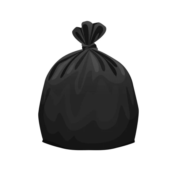 Tas plastic afval zwart geïsoleerd op witte achtergrond, zwarte plastic zakken voor afvalscheiding, plastic zak voor vuilnis afval, clip art plastic tas voor info grafisch ontwerp, illustratie bin tassen — Stockvector