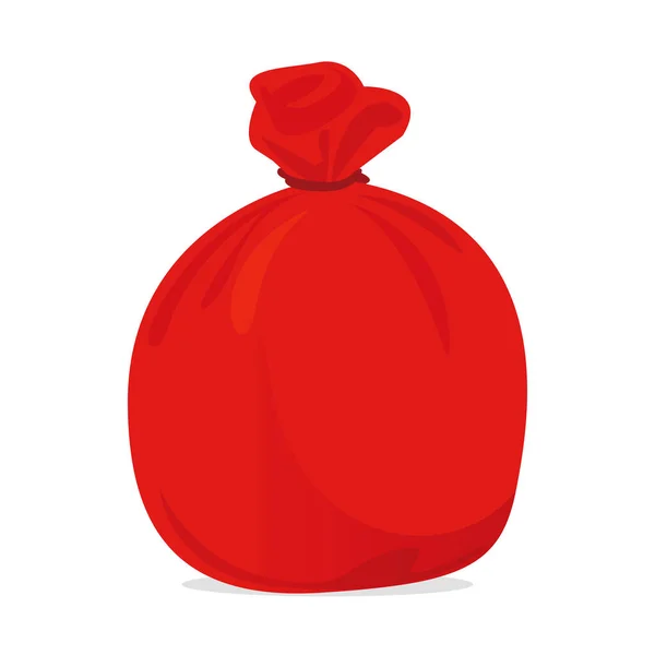 Bolsa roja residuos de plástico, bolsas de basura de plástico rojo, rojo bolsa de basura de plástico ilustración — Vector de stock