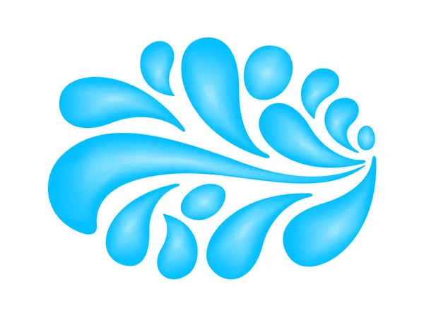 Respingo Gota Água Isolado Fundo Branco Respingo Água Para Logotipo — Vetor de Stock