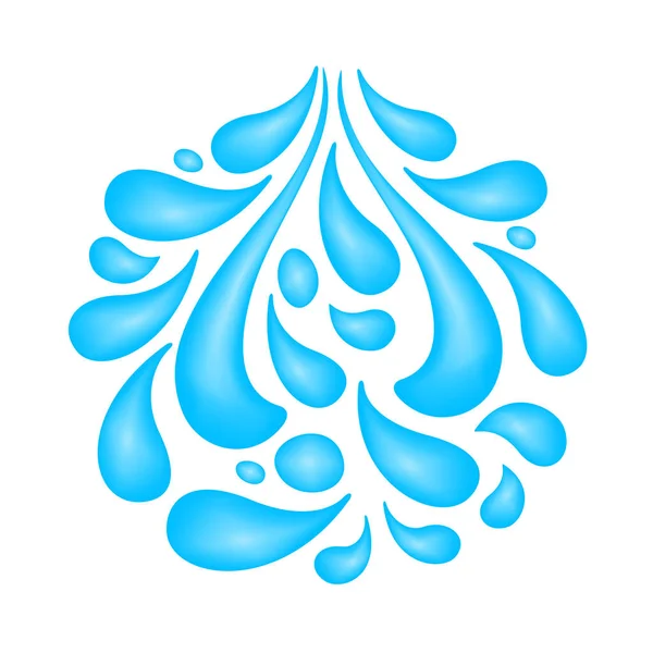 Wassertropfen Spritzer Isoliert Auf Weißem Hintergrund Wasserspritzer Für Element Logo — Stockvektor