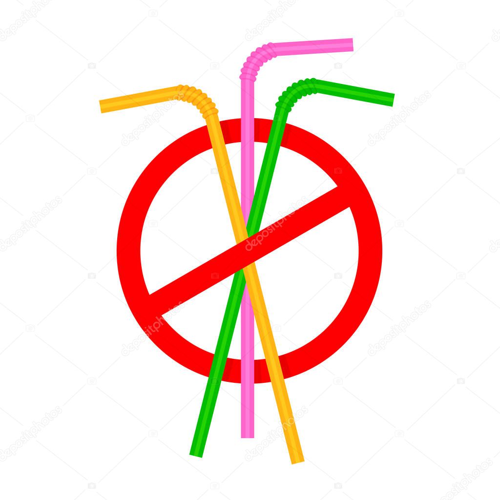 signs stop straw tube plastic, refusal of disposable plastic drinking straw in favor of drinking straws, ban plastic drinking straws, stop sign on white background