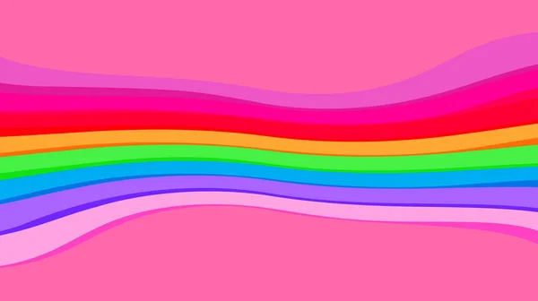 Roze Kleuren Regenboog Golf Voor Achtergrond Abstracte Kleurrijke Golflijn Behang — Stockvector