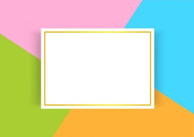 Renkli arkaplanda altın çerçeveli sertifika şablonu, düz sertifika a4 çerçevesi çok renkli, a4 sertifika şablonu modaya uygun ve modern tarzda, sertifika sade altın çerçevesi