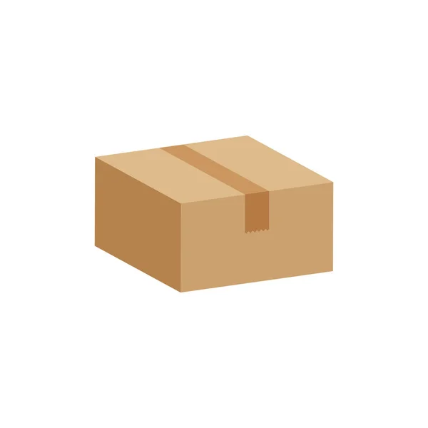 Kastenboxen Pappschachtel Braun Flache Pappschachteln Packgut Isometrische Schachteln Braun Verpackungsschachtel — Stockvektor
